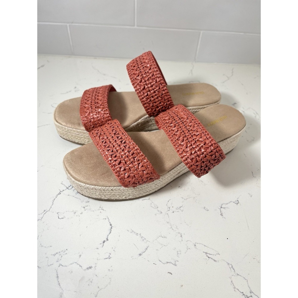 Old Navy Women's Red Double Strap Espadrille Platform Sandals US 9 EU 40